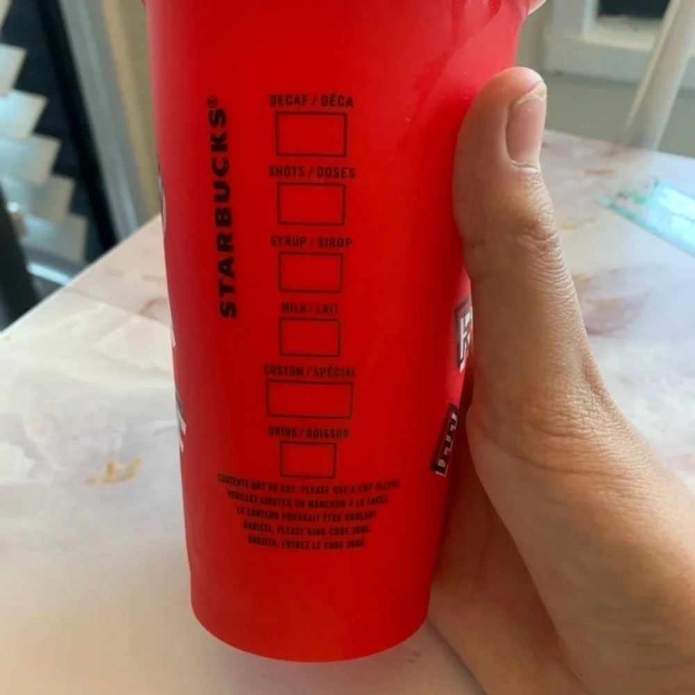 Vintage Chrismas Starbucks cold cup‎ Plastic Lightwight